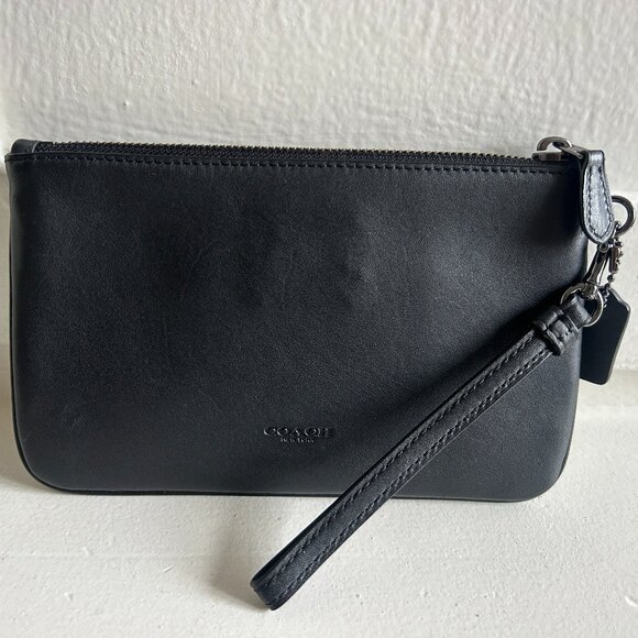 Black Leather Coach Wristlet with "Coach Beasts"  Rexy Dinosaur - Picture 5 of 7